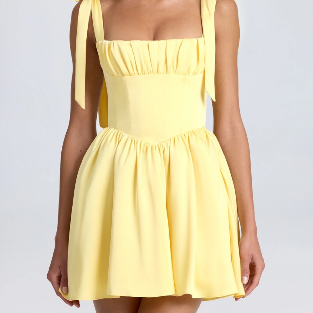 Corset Mini Dress in Lemon Sherbet